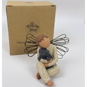 Willow Tree Angel of Comfort Hand-Painted Resin Sculpture Boy w/Dog Susan Lordi